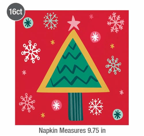 Party Creations Joyful Trees Paper Napkins Perspective: top