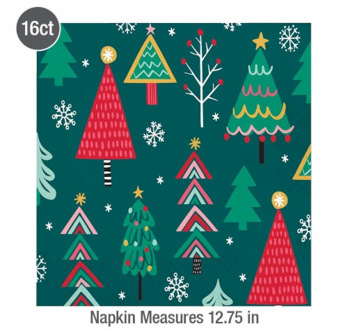 Party Creations Joyful Trees Lunch Napkins Perspective: top