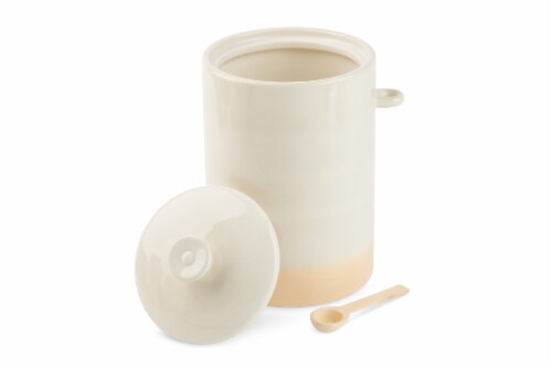 Core Home Small Ceramic Canister with Spoon Perspective: top
