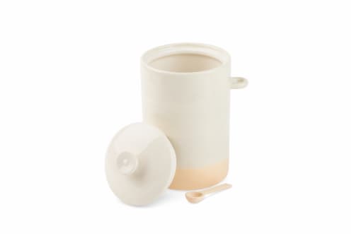 Core Home Medium Ceramic Canister with Spoon Perspective: top