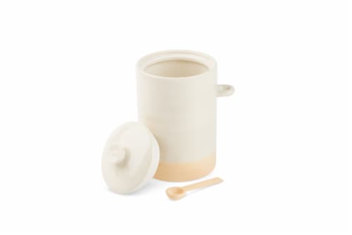 Core Home Large Ceramic Canister with Spoon Perspective: top