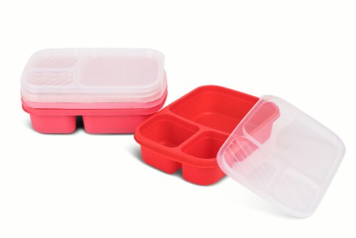 Core Kitchen Set of 4 Kids 3 Section Wheat Straw Lunch Container Perspective: top