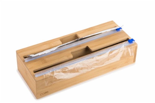 Core Kitchen Bamboo Foil and Plastic Wrap Organizer Perspective: top