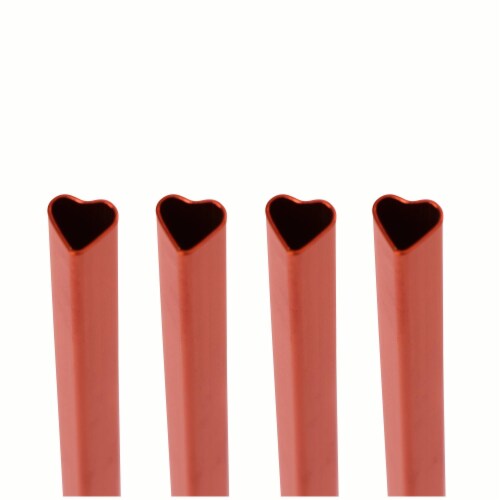 Core Home Valentine's Day Stainless Steel Heart Shaped Straws Perspective: top