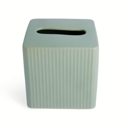 Core Home Ceramic Tissue Box Cover - Green Perspective: top
