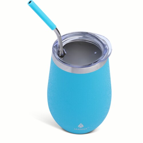 Manna™ Wine Tumbler - Peacock Blue Perspective: top