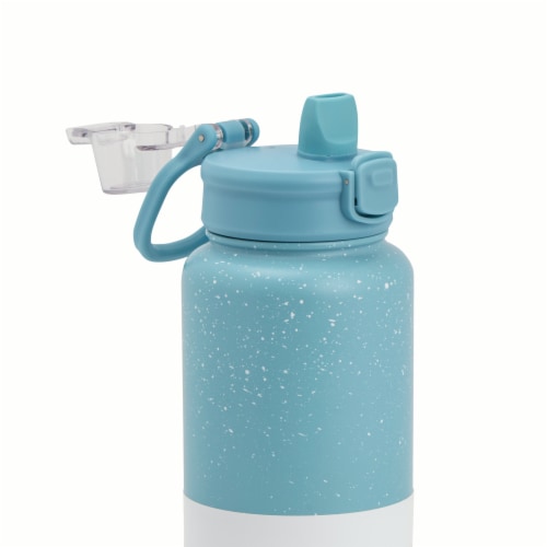 Manna™ Push Bottle 40 oz Blue White Block Perspective: top