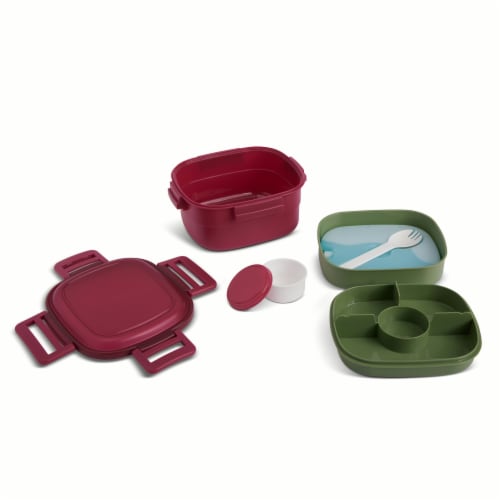 Core Home Manna Salad Bento Box - Rasberry Perspective: top