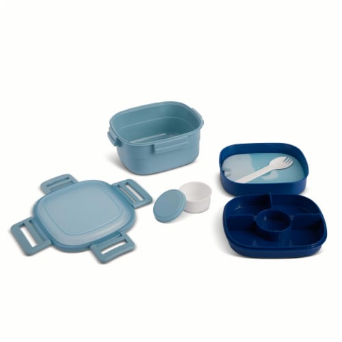 Core Home Manna Salad Bento Box - Light Blue Perspective: top