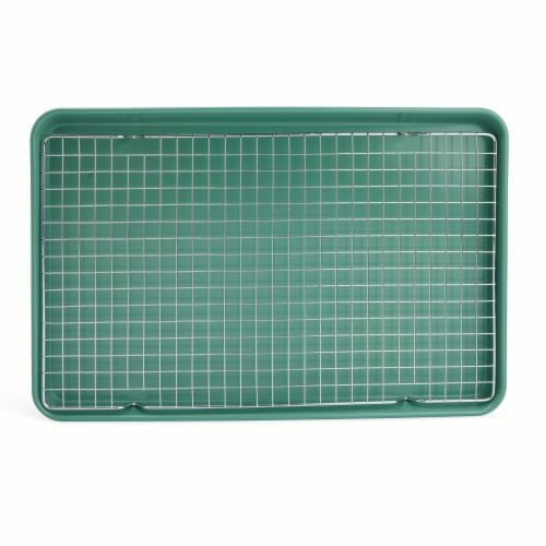 Core Home Baking Sheet With Cooling Rack - Green Perspective: top