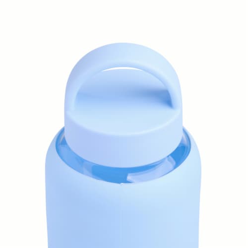 Manna™ Glass Water Bottle - Blue Perspective: top
