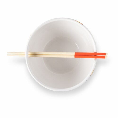 Core Kitchen Floral Noodle Bowl & Chopsticks Perspective: top