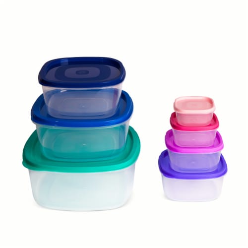 Core Plastic Food Storage Square Bowl Set 14 Piece Perspective: top