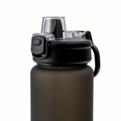 Manna™ Push Bottle Plastic- Black Perspective: top