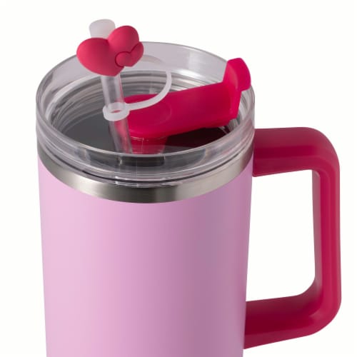 Manna Valentines Atlas Stainless Steel Tumbler - Pink Perspective: top