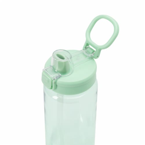 Manna™ Push™ Lightweight Plastic Water Bottle - Green Perspective: top