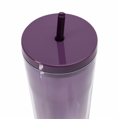 Manna™ Axel™ Plastic Tumbler & Straw Set - Purple Perspective: top