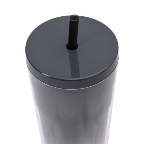 Manna™ Axel™ Plastic Tumbler & Straw Set - Black Perspective: top