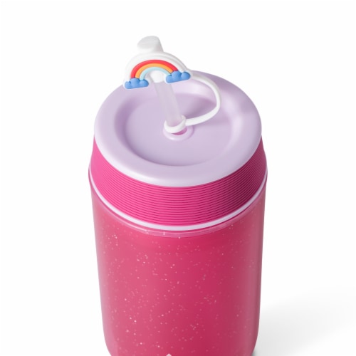 Manna™ Navigator Bottle Plastic with Rainbow Straw Topper Perspective: top