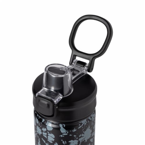 Manna™ Push™ Stainless Steel Bottle - Black Perspective: top