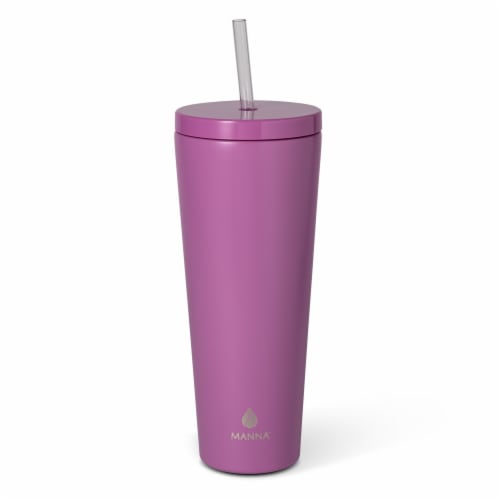 Manna™ Axel™ Stainless Steel Tumbler With Straw - Purple Perspective: top