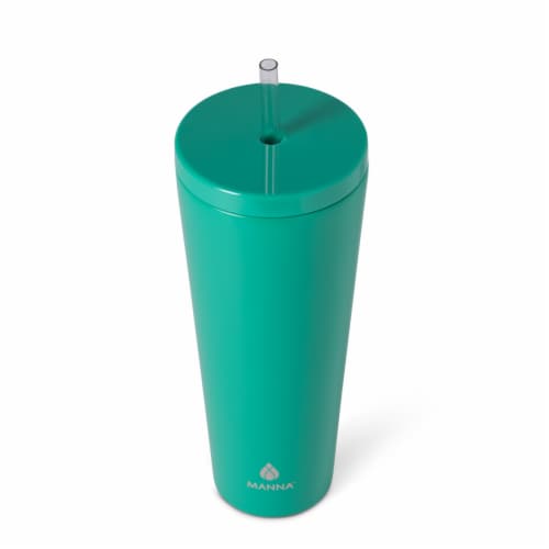 Manna™ Axel™ Stainless Steel Tumbler With Straw - Green Perspective: top