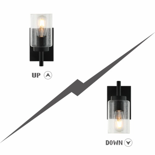 1 Light Bathroom Vanity Light with Bubble Glass Shade Perspective: top