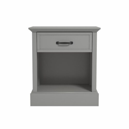 Xylon 1-Drawer Grey Bedside Table Nightstand (24.2 in. x 21.7 in. x 15.7 in.) Perspective: top