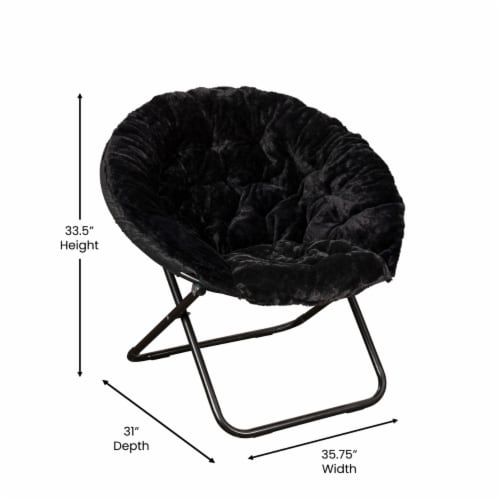 Black XL Fur Saucer Chair 31x35.75x33.5 Kroger
