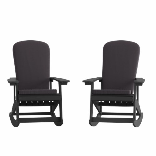 Charlestown Set of 2 All-Weather Poly Resin Indoor/Outdoor Folding Adirondack Chairs in Bl Perspective: top