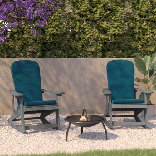 Savannah Set of 2 All-Weather Poly Resin Wood Adirondack Rocking Chairs Perspective: top
