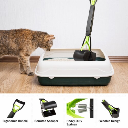 Petmaker Pooper Scooper Foldable Cat And Dog Poop Scoop With Ergonomic Handle Enables One 1 unit Foods Co