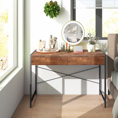 Costway Computer Desk Metal Frame Study Table Home Office
