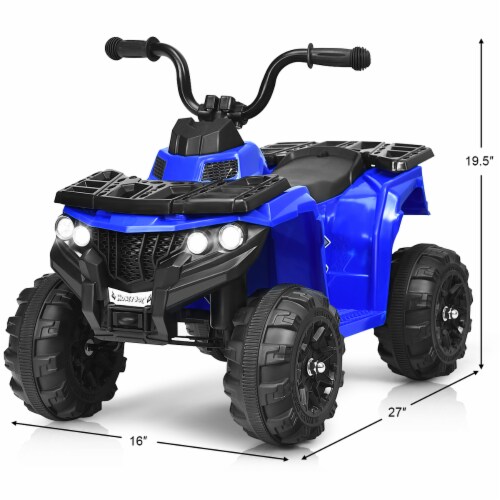Costway Kids Ride On ATV Quad 4 Wheeler Electric Toy Car 6V Battery Power Led Lights Blue 16 27 19.5 L W H Harris Teeter