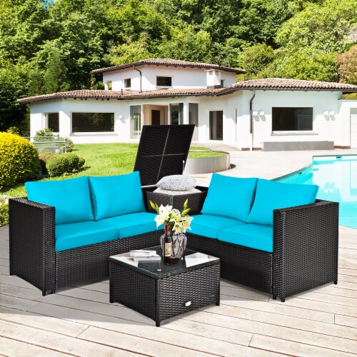 Costway rattan patio furniture set top