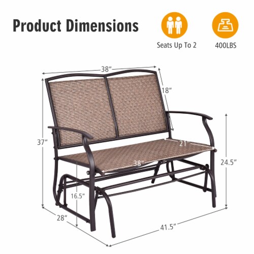 Costway patio glider rocking bench double 2 person chair loveseat sales