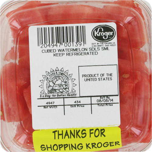 In-Store Cut Seedless Watermelon Small Cup Perspective: top