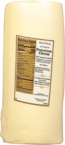 Boar's Head 43% Lower Sodium Provolone Cheese Perspective: top