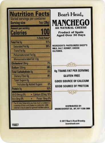 Boar’s Head Manchego Cheese Perspective: top