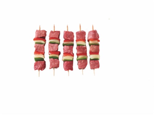 Home Chef Beef Kabobs with Onion & Bell Pepper Perspective: top