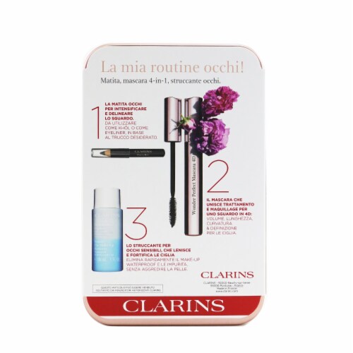 Clarins Wonder Perfect Mascara 4D Set: Mascara 8ml + Instant Eye Make Up Remover 30ml + Mini Perspective: top