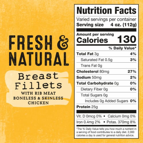 Foster Farms Fresh & Natural Cage Free Chicken Breast Fillets Perspective: top