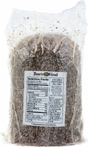 Boar's Head Uncured Peppered Salame Perspective: top