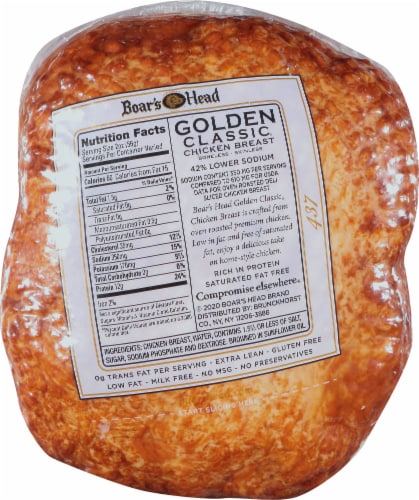 Boar's Head Golden Classic Chicken Breast Fresh Sliced Deli Meat Perspective: top