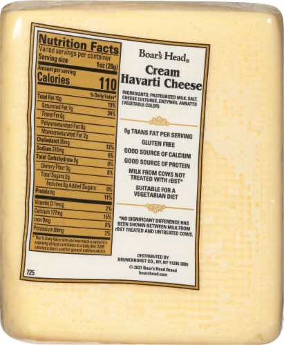 Boar's Head Cream Havarti Cheese Perspective: top