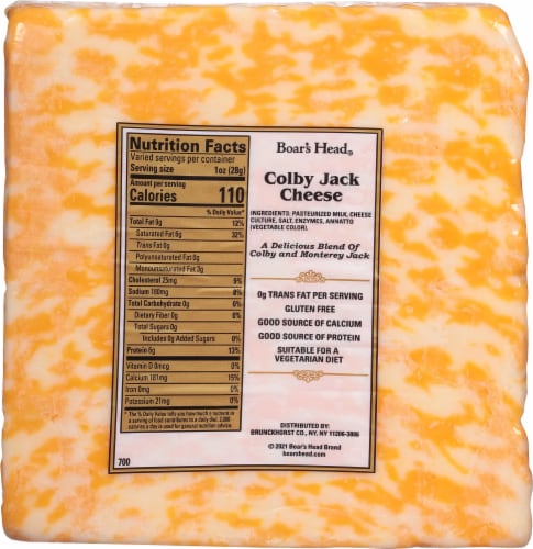 Boar's Head Colby Jack Cheese Perspective: top