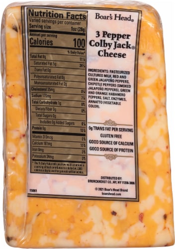 Boar’s Head Bold 3 Pepper Colby Jack Cheese Perspective: top