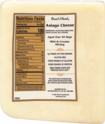 Boar's Head Asiago Cheese Perspective: top