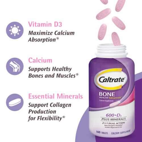 Caltrate 600+D3 Plus Minerals Calcium and Vitamin D Supplement Tablets Perspective: top