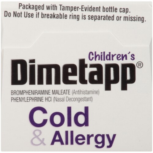 Dimetapp® Children's Grape Flavor Cold & Allergy Antihistamine & Decongestant Liquid Medicine Perspective: top